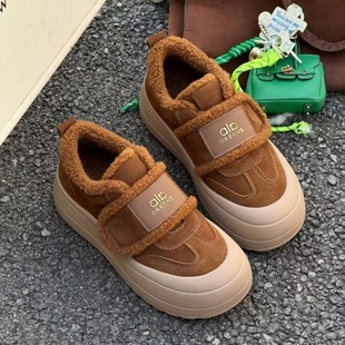 2025冬季 潮508 新款 真皮平跟厚底一脚蹬加绒休闲鞋 板鞋 冰洁女鞋