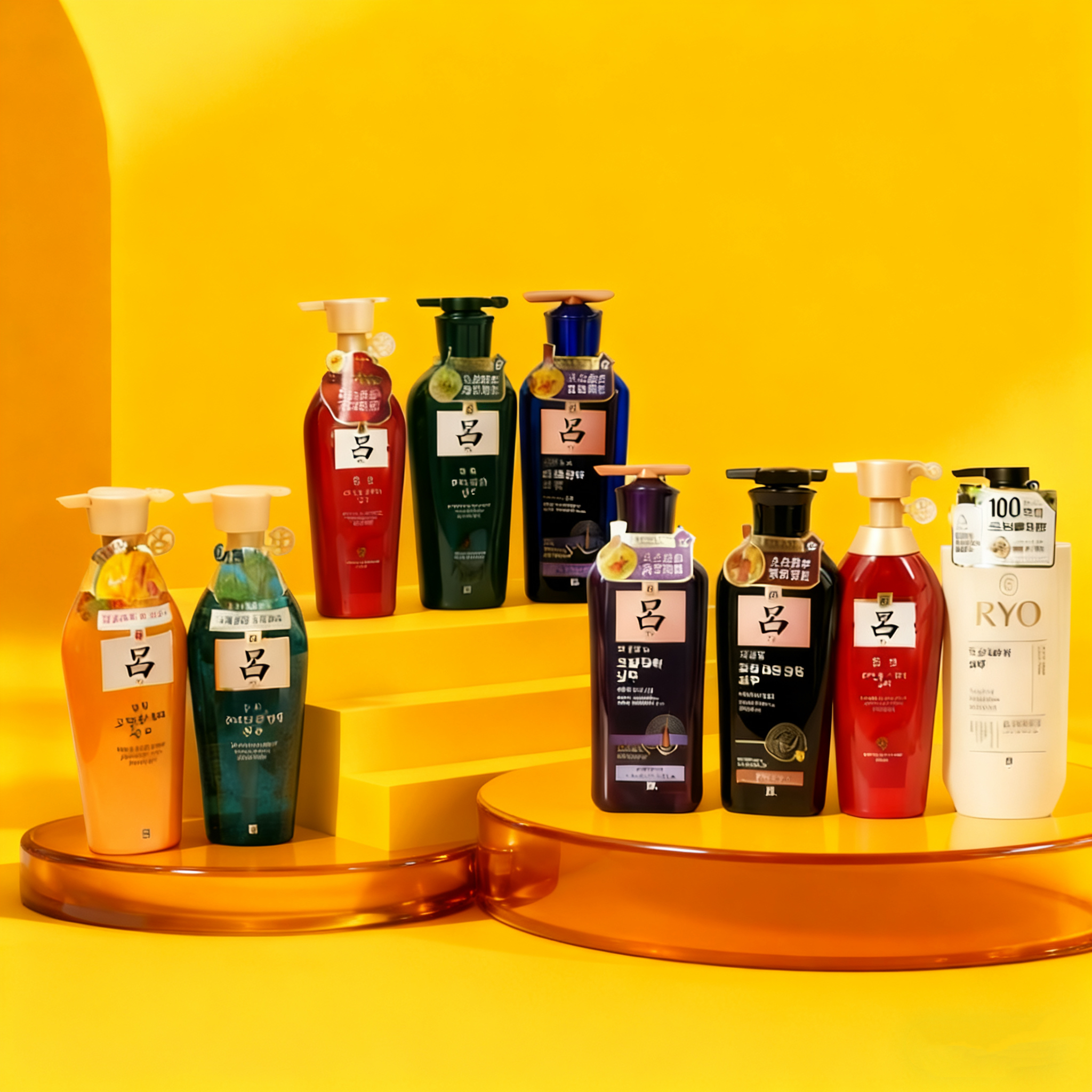 韩国紫吕黑吕洗发水护发素洗头膏洗发液洗护套装红吕原装进口正品