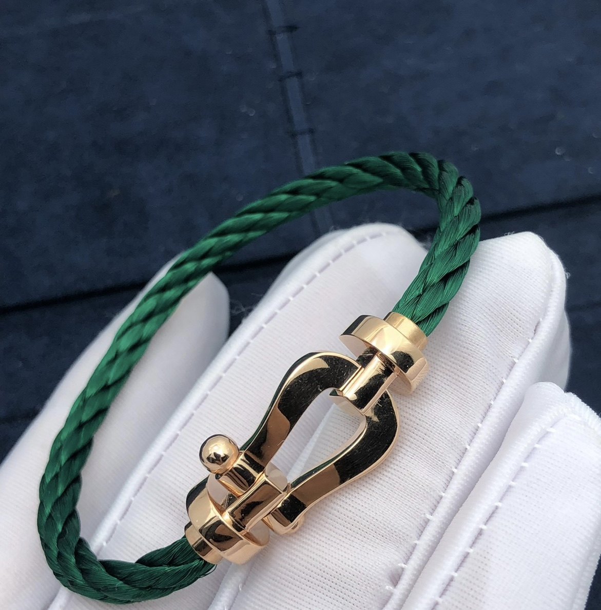 fred费雷德18k玫瑰金马蹄扣时尚手绳大号