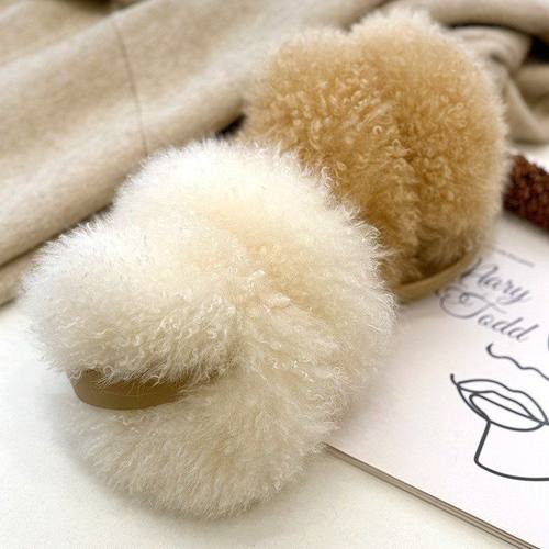 真毛羊驼绒折叠耳罩女秋冬保暖