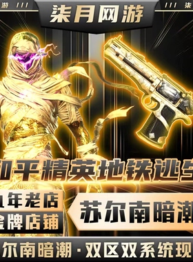 和平精英地铁逃生满钻出售苏尔南暗潮传世武器装备手枪火焰刀qv区