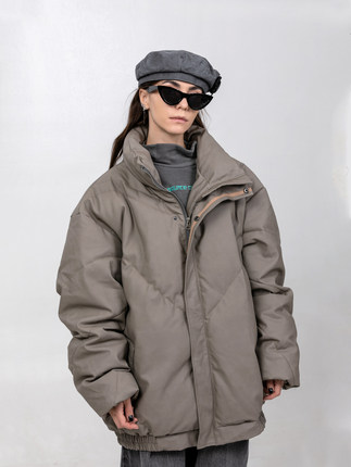 【清仓款】ERROR CODE 皮质PU羽绒棉服情侣宽松加厚保暖立领防水