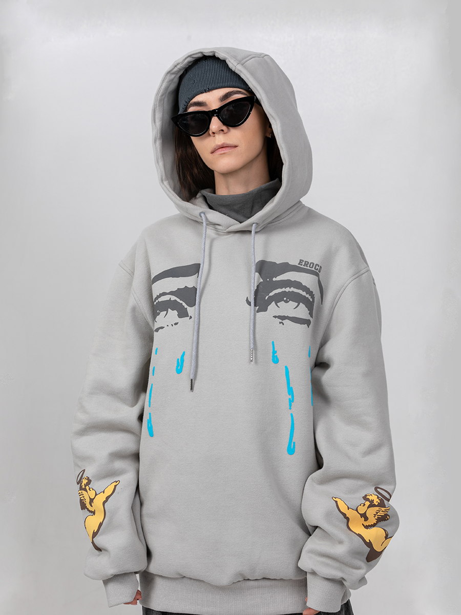 印花erocd潮流连帽卫衣套头