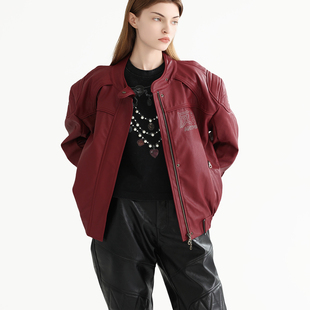 ERRORCODErobot安哥拉红框架结构反战和平鸽机车皮衣夹克防水派对