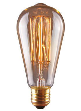 ST64吊钟泡奶嘴泡st58复古钨丝茶色灯泡E27老式灯e14st48st38