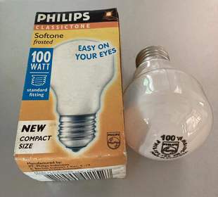 暗房专用灯泡飞利浦放大机灯泡100w瓦乳白奶白E27工程磨砂一百瓦