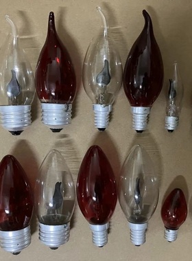E14火苗灯泡led闪烁红色仿真火焰灯e27蜡烛尖泡e12佛台闪泡装饰灯
