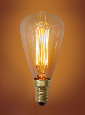 ST48直丝40W爱迪生复古小钨丝吊钟泡e14小螺口透明奶嘴灯泡led4w