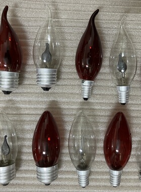 闪烁e27拉尾泡e14火苗灯泡led红色闪泡e12仿真火焰灯神佛台蜡烛灯