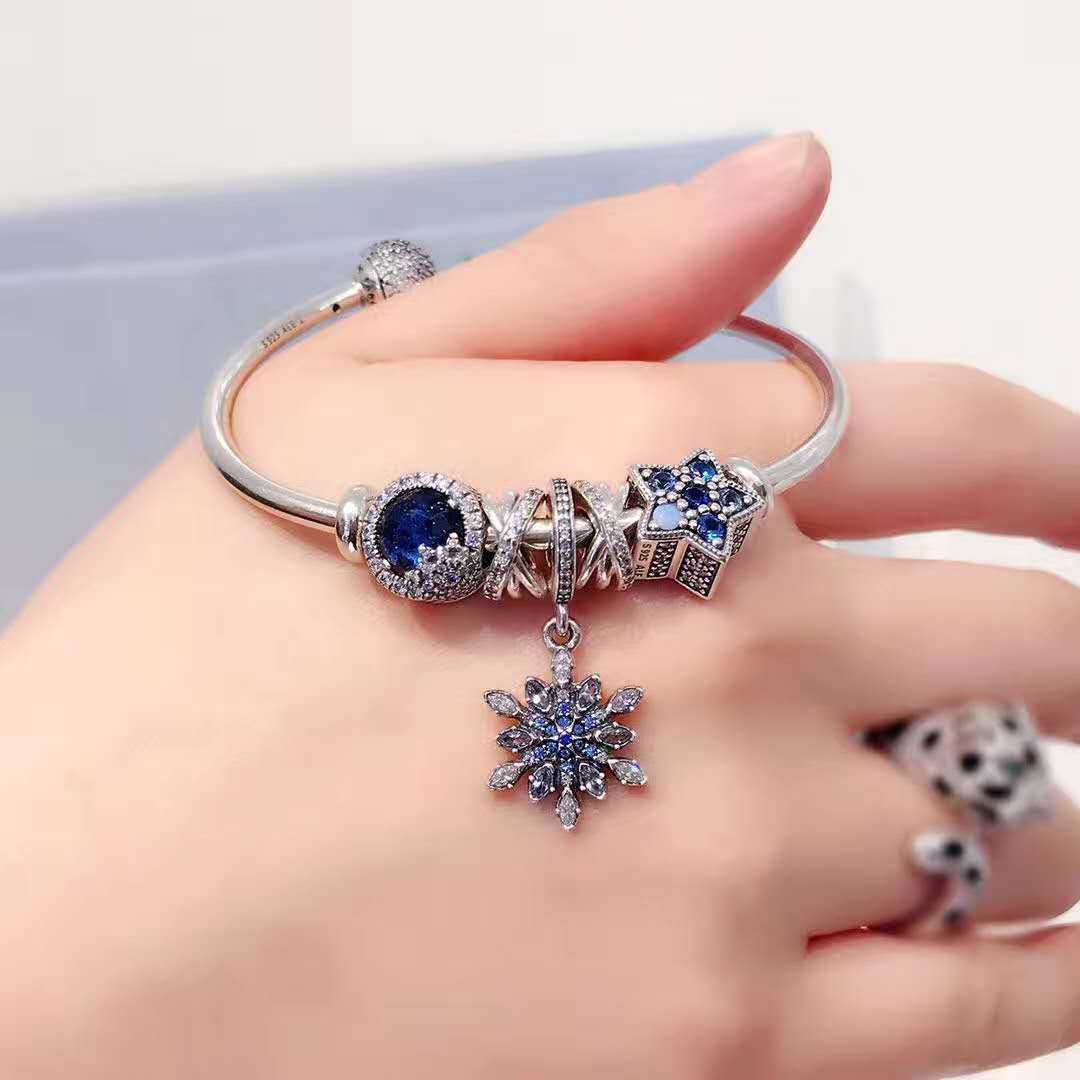 加拿大正品代購潘多拉手鏈Pandora蛇骨鏈925銀海洋之心手鐲女