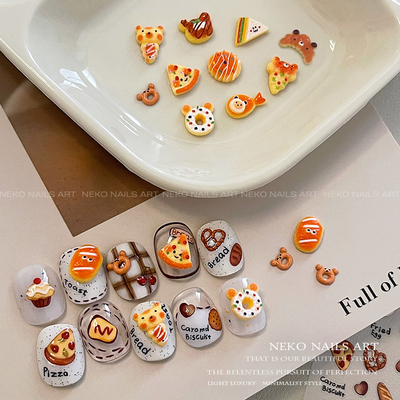 NEKONK可爱面包卡通美甲饰品