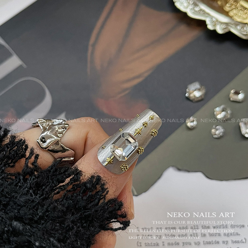 neko nk独家 高品质进口六角祖母大白钻石 美甲堆钻 微尖底鸽子蛋