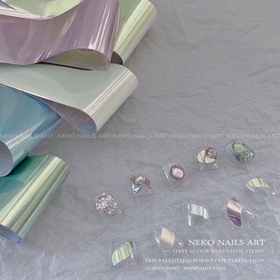 NEKONK进口淡彩人鱼珠光转印纸