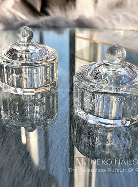 NEKO NK多功能水晶杯 洗笔水水晶液高透宝石玻璃容器带盖美甲工具