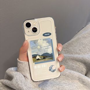 油画风景透明欧美适用于华为MATE50PRO手机壳NOVA9SE硅胶NOVA7软P30/P50
