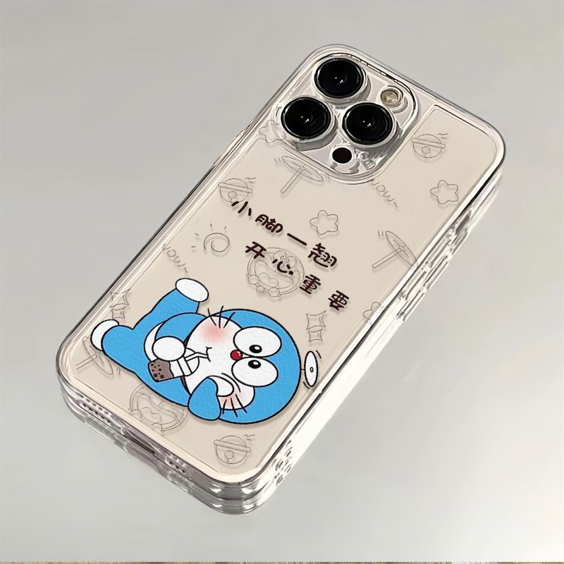 倒立多啦A梦适用苹果16/15Plus创意防摔软胶iPhone14/13Pro手机壳