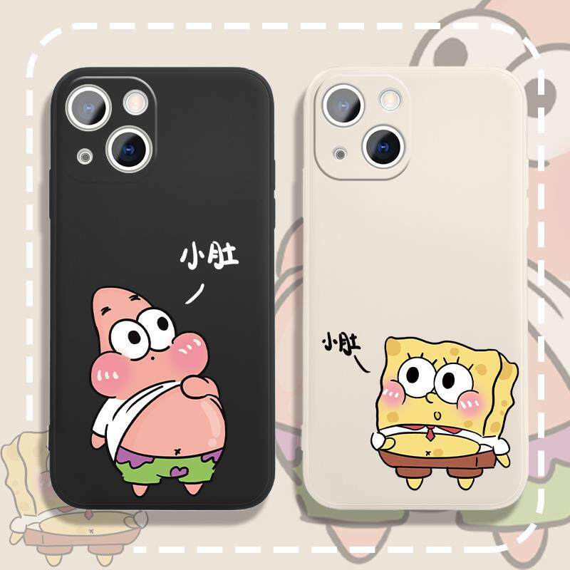 派大星适用于苹果13情侣手机壳适用iPhone12海绵宝宝11pro硅胶xsmax全包