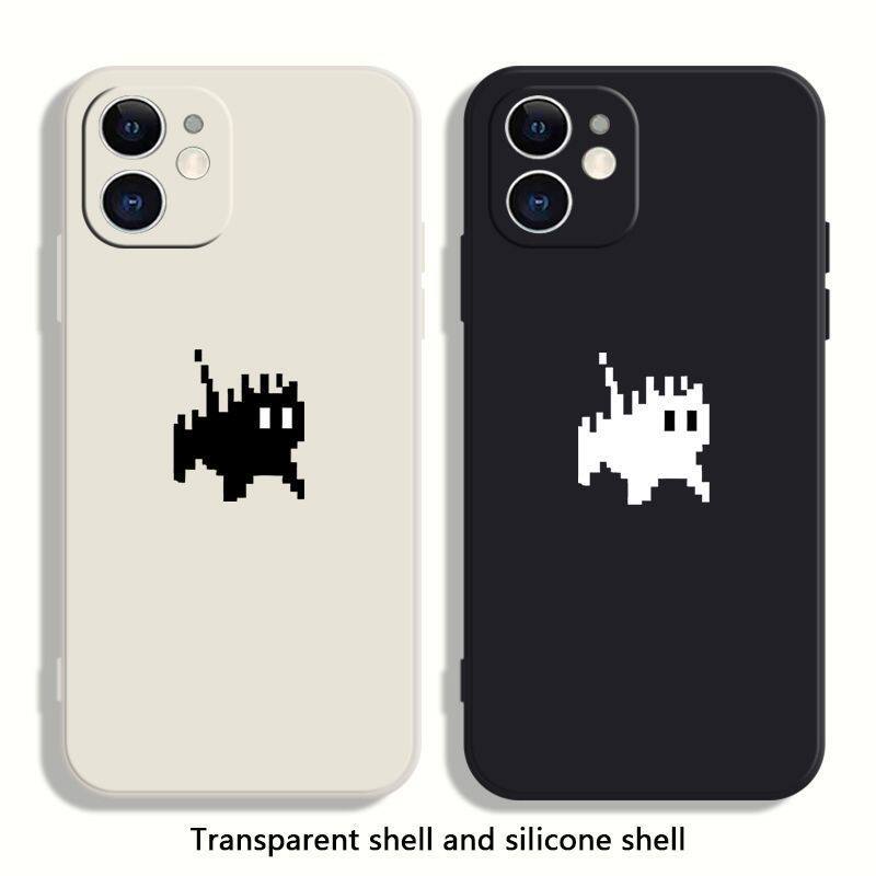 像素猫咪手机壳简约适用于苹果15华为11红米13小米14荣耀vivoOPPO