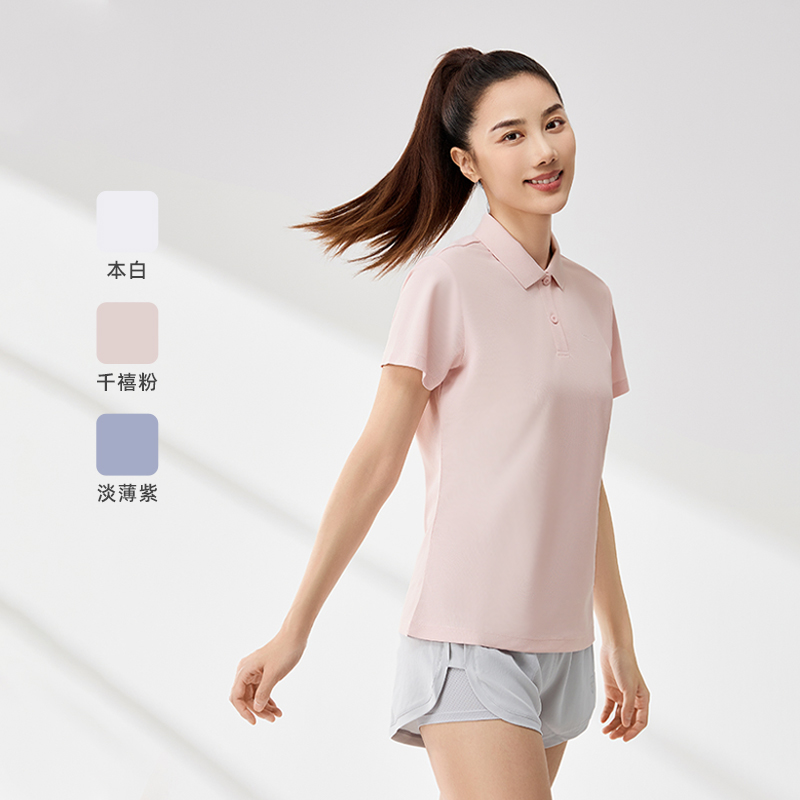 361Polo衫女2025夏季新款百搭运动t袖休闲网球服上衣翻领短恤女士