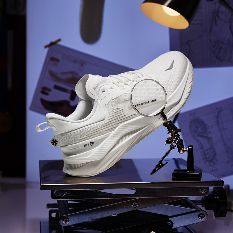 启航361运动鞋夏季男鞋缓震回弹跑鞋黑色网面透气竞训跑步鞋男女