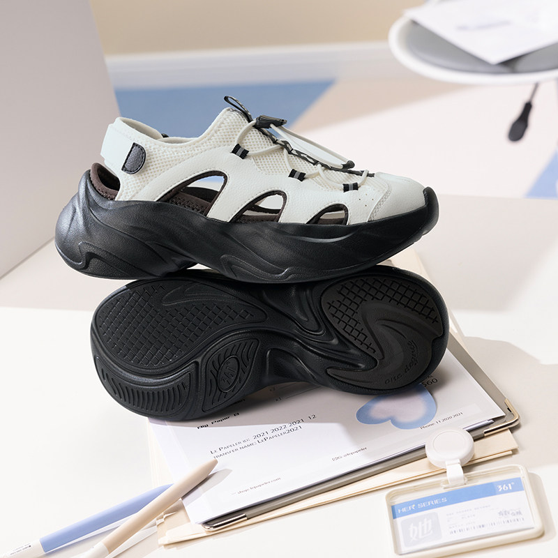 361夏季女鞋透气运动鞋防滑玛丽珍镂空凉鞋猫爪鞋魔术贴女士拖鞋