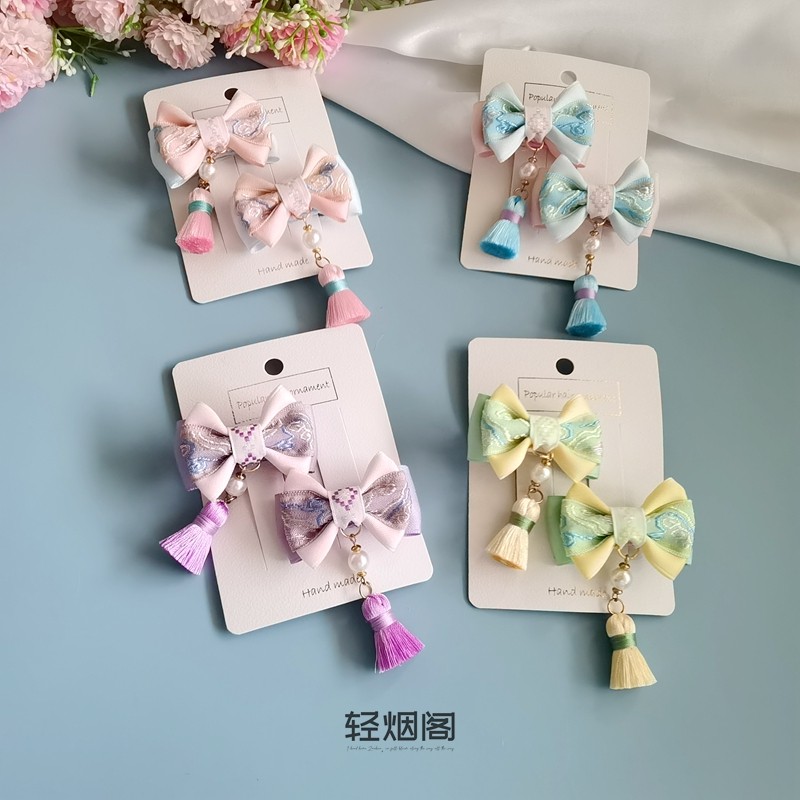 轻烟阁 祥云系列婴儿女童全包布迷你小夹子古风流苏小对夹国风,童装/婴儿装/亲子装,发饰,淘宝优惠券,粉丝福利购,淘宝优惠卷