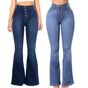Jeans Femme legged Waist Pants Wide Women ladies High Denim