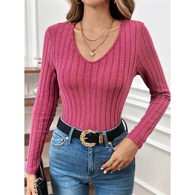 New fall solid color slimfit longsleeved top  修身显瘦上衣
