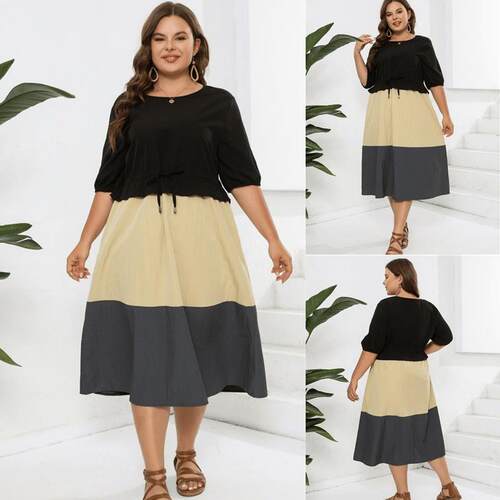 Plus size lady dress Loose summer women big size dresses衣服