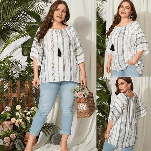 Summer plus size tops big size Casual blouse women Shirts 女