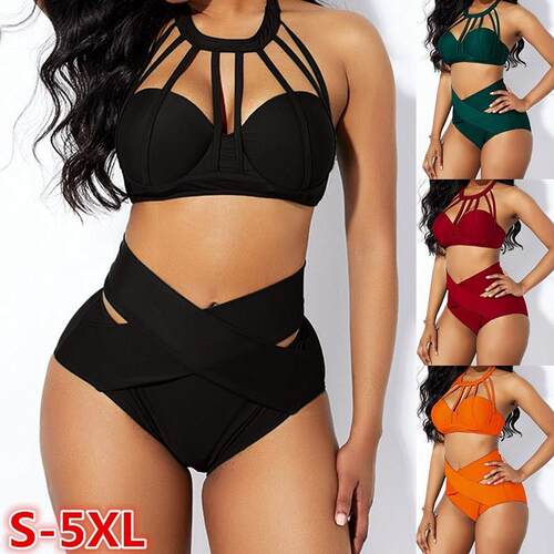 swimming suit bikini swimsuit plus size sexy women highwaist