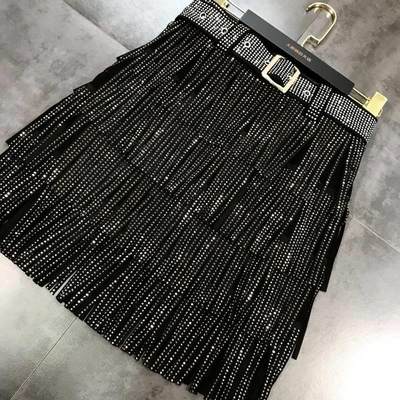 Woimen Skirt Fashion 2023 NewL Autum n High WNUUaistBelt Mul