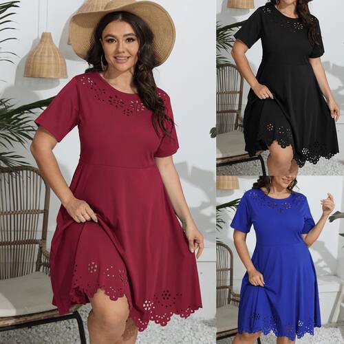 Plus size summer women dresses big size lady Casual dress 裙