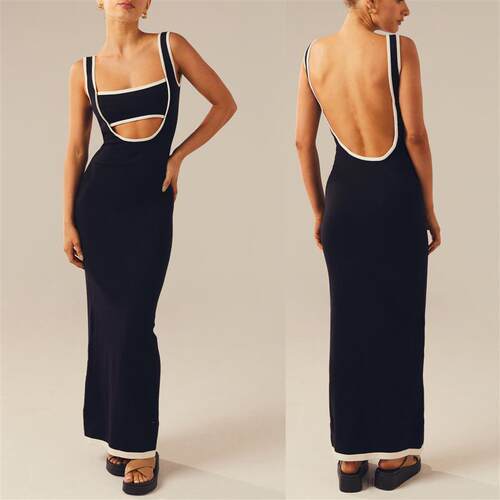 Woolen suspender dress sexy buttocks long skirt