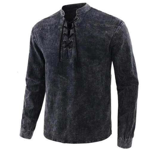 Men&39s pure tie up stnd up cELEollarloo se casual #sahirt