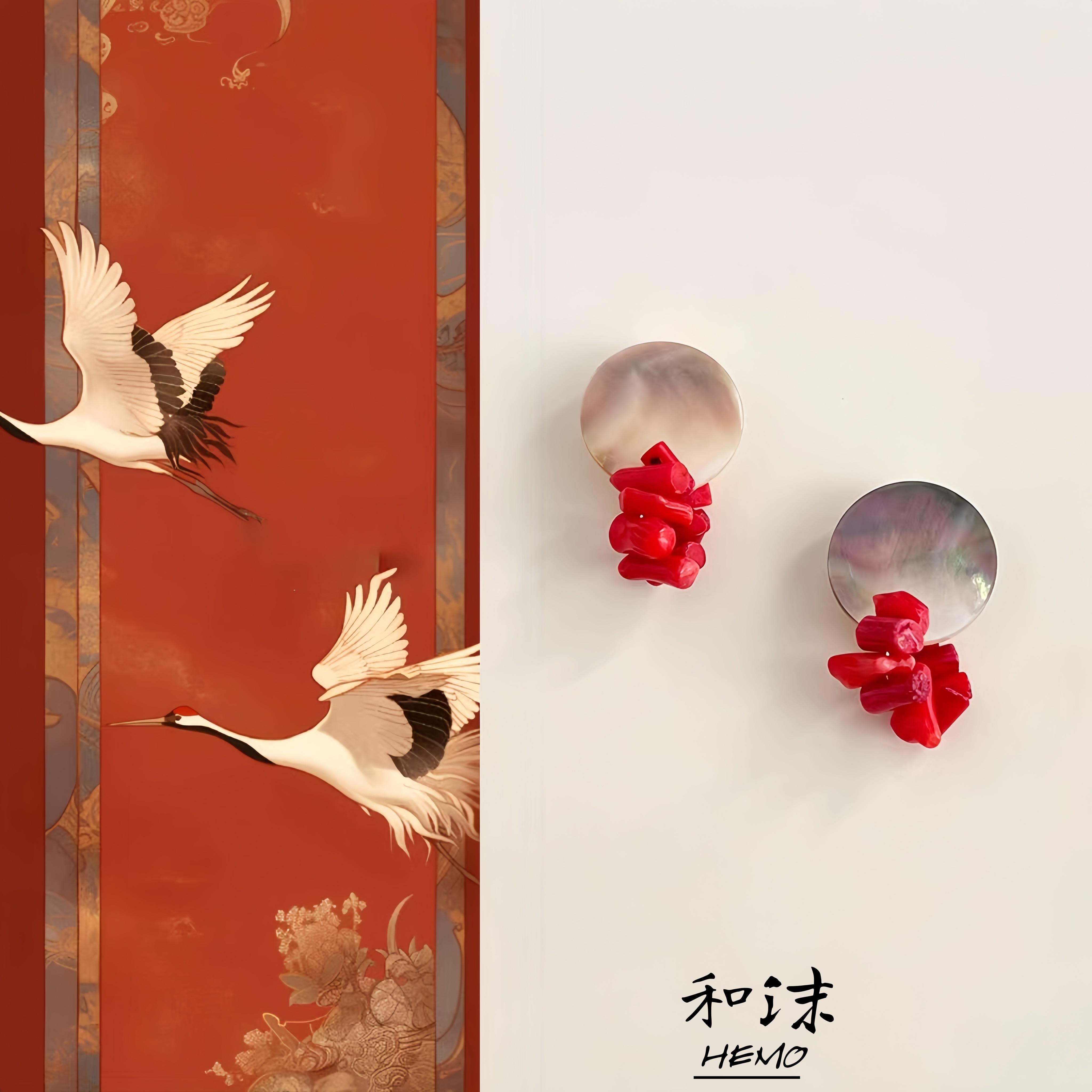Hemo手作『红珊hu』轻奢高级耳饰
