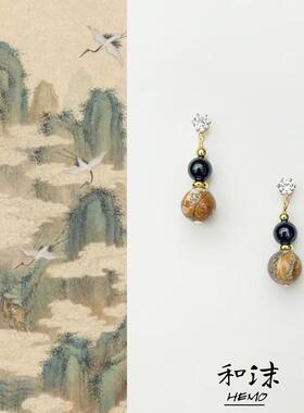 Hemo手作『古道西风』国风原创耳环新中式复古文艺高级感耳饰耳钉