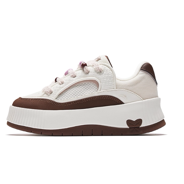 安踏慕斯丨厚底增高板鞋女鞋面包鞋冬季撞色百搭运动鞋122548035