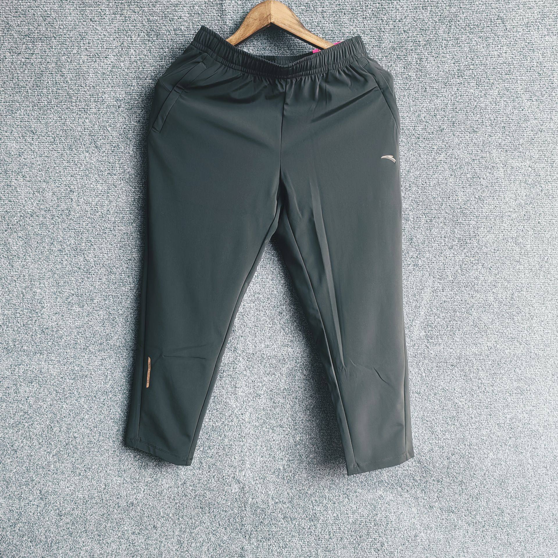 安踏针织运动长裤女2024秋季新款休闲直筒九分裤跑步裤162437316n