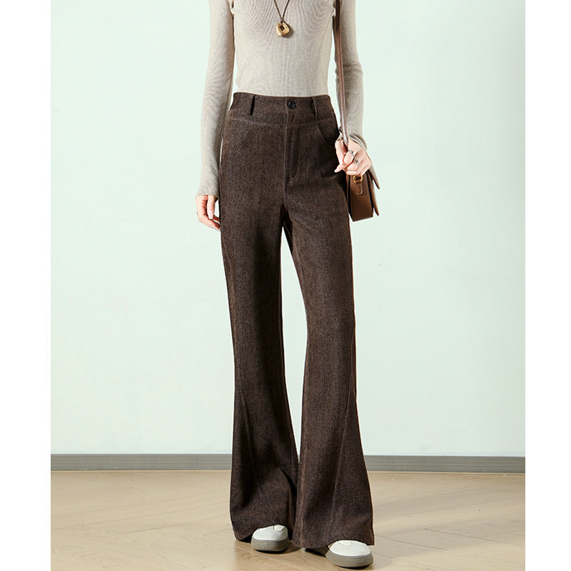 微喇裤女2026新款春秋高腰显瘦垂感休闲西装运动小个子喇叭阔腿裤