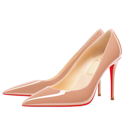 尖头性感CL红底细跟高跟鞋