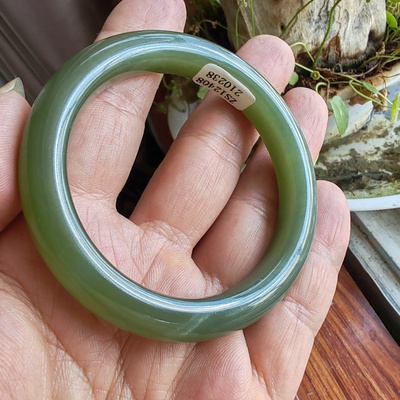和田玉湖水绿手镯54mm+保真