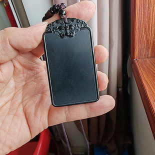 新疆和田玉塔青玉兽头貔貅无事牌子玉牌苏工特价男女国风平安无事