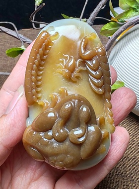 五毒手把件和田玉大师工且末糖