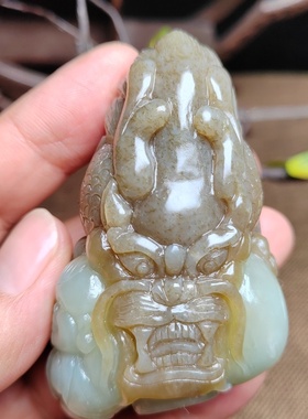 龙手把件且末糖和田玉