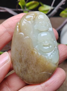 佛童子小把件和田玉油润糖青白玉