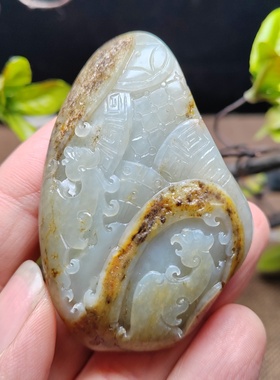 龙凤呈祥手把件籽玉和田玉