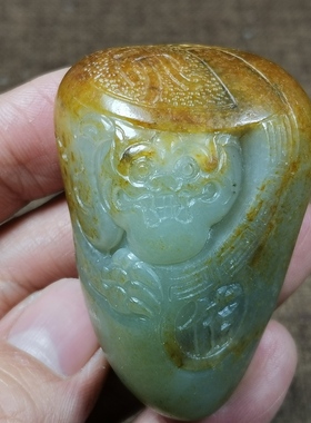 黄沁皮仿古貔貅新疆和田玉籽料