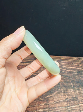 和田玉青白玉手镯送证书55mm