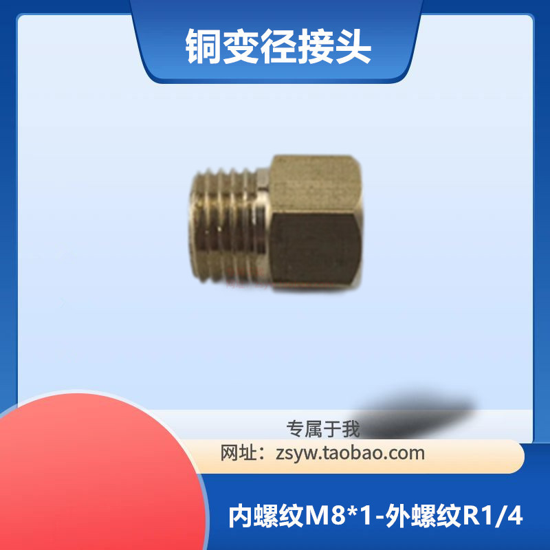 外丝2分变内丝M8*1刹车离合器分泵总泵变径油管接头铁管铜管转换